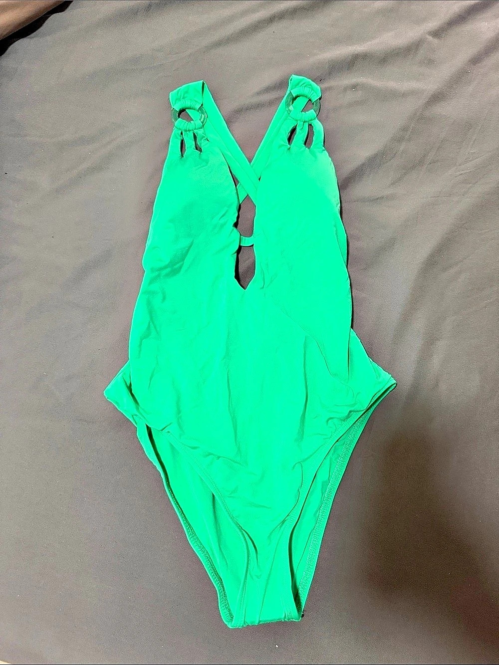 Becca Cutout One-Piece Swimsuit in Green Size Large NWT